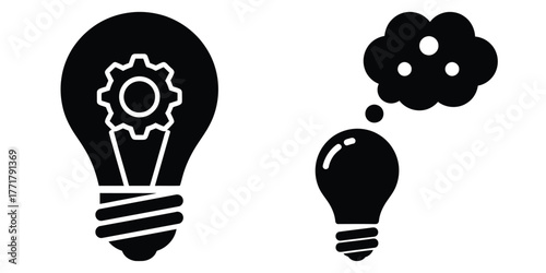 brainstorming icon vector set