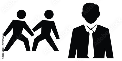 business competition icon vector set