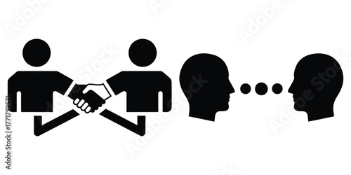 business connection icon vector set