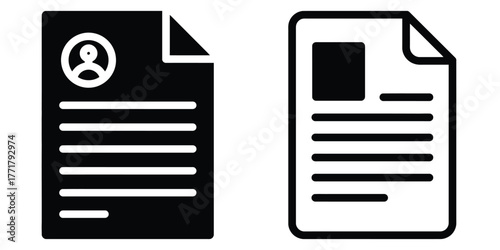 business document icon vector set