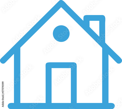 Simple Blue House Icon for Real Estate and Home Concepts Representation Modern Design and Clean Lines