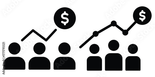 business funding strategy icon vector set