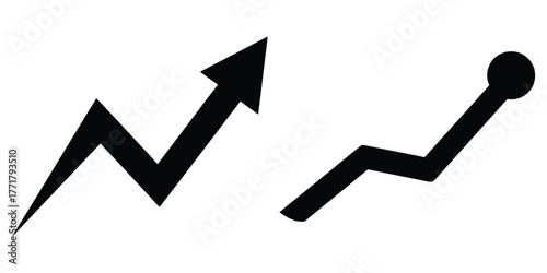 business growth trend icon vector set