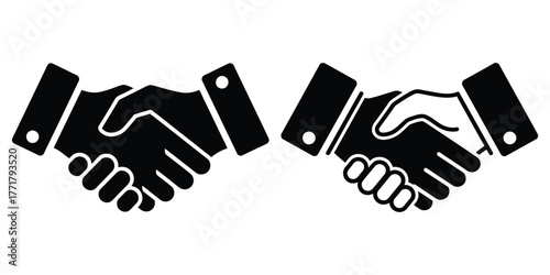 business handshake icon vector set