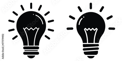 business innovation bulb icon vector set