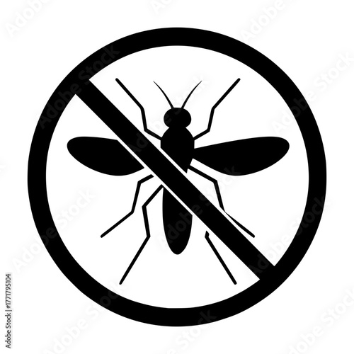 Stop mosquito icon signaling pest control and prevention for healthy living and outdoor enjoyment