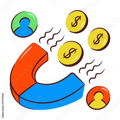 Premium download icon of attract money
