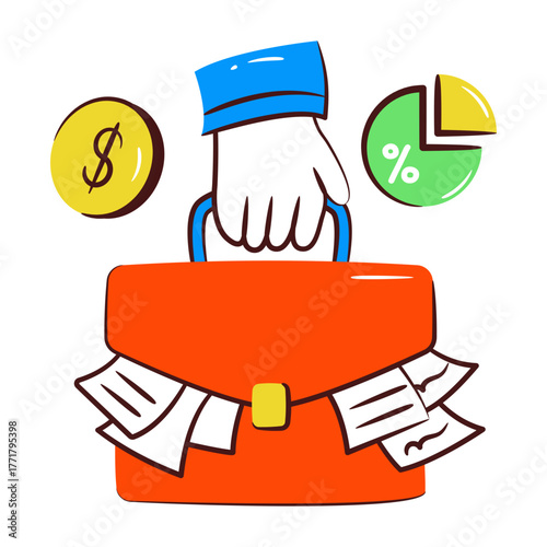 An icon design of businessman bag, briefcase vector