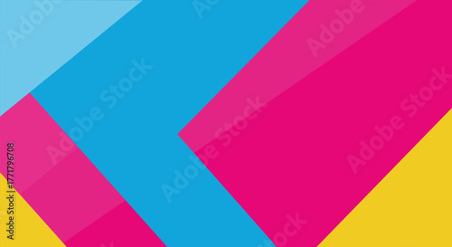 Abstract Geometric Background in Bright Cyan, Magenta, and Yellow Tones