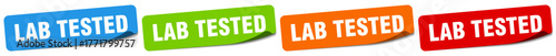 lab tested sticker. lab tested sticker set on white background