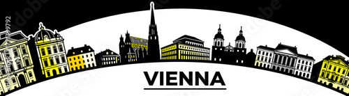 Vienna skyline silhouette on white background