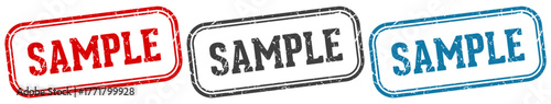 sample stamp. sample rectangular stamp set isolated on white background