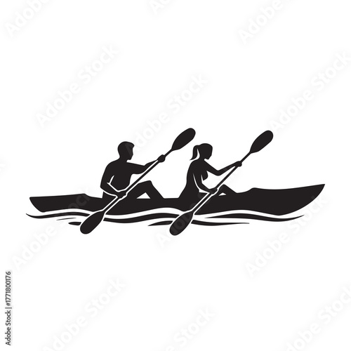 Adventure and Recreation Paddling Couple Logo Design