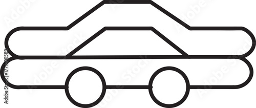 Car Outline Vehicle Auto Automobile Transport Driving Road Transportation Style Minimalist Design Flat Vector Graphic Isolated Icon