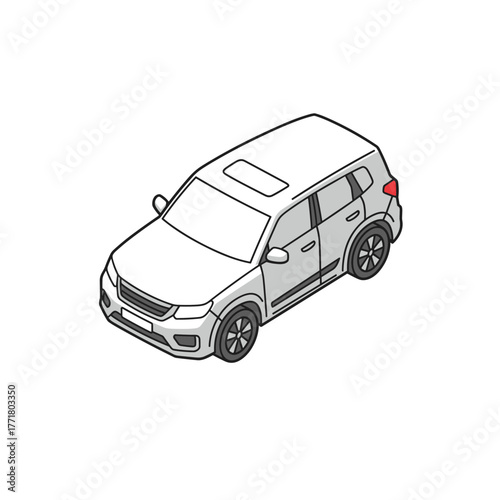 Isometric suv design with minimalist lines and modern aesthetic