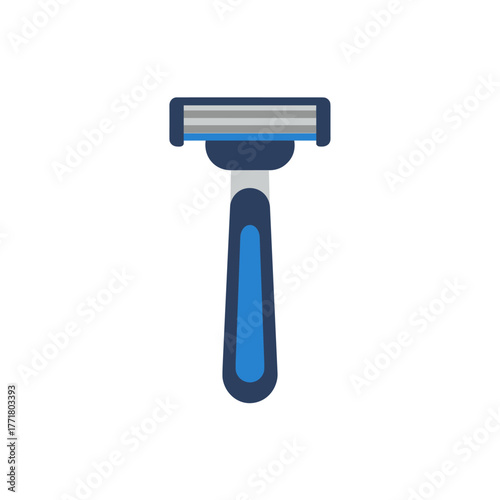 Flat design razor icon for grooming and hygiene concepts