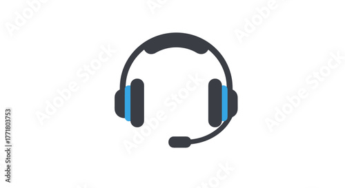 Minimalist headset icon for customer support and gaming