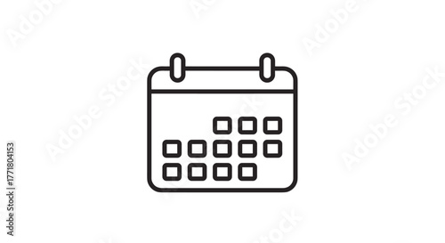 Minimalist linear calendar icon for organizing and scheduling