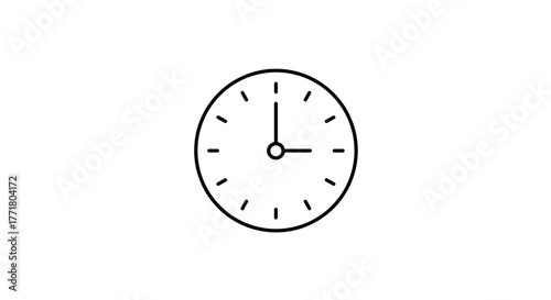 Minimal clock design showing ten o'clock in linear style on white background
