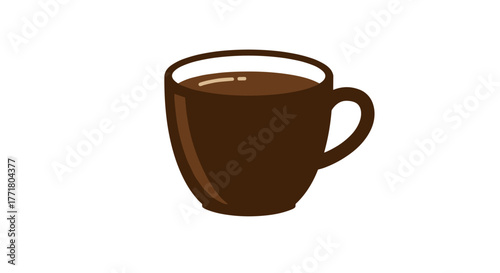 Minimalist coffee cup design in simple flat style for modern beverage themes