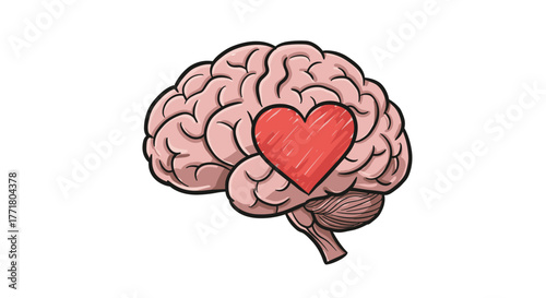 Heart and brain connection symbolizing emotional intelligence with love
