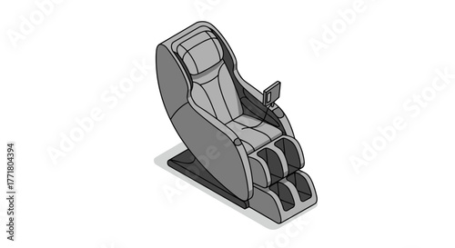 Isometric design of modern massage chair with electronic features