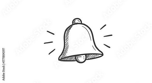 Hand drawn bell sketch with emphasis on simplicity and elegance