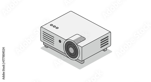 Modern isometric projector for home theater and office presentations