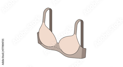 Minimalist isometric bra design on a white background