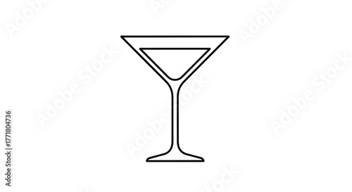 Minimalist martini glass outline simple elegant cocktails