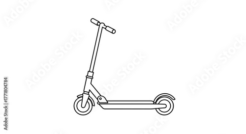 Simple linear electric scooter artwork for modern urban transportation design