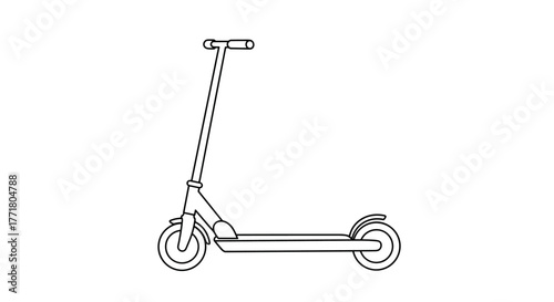 Minimalist line art of modern electric scooter