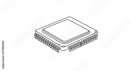 Minimalist linear microchip design showcasing modern technology