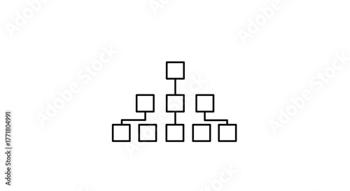 Simple linear hierarchical structure diagram with connected boxes