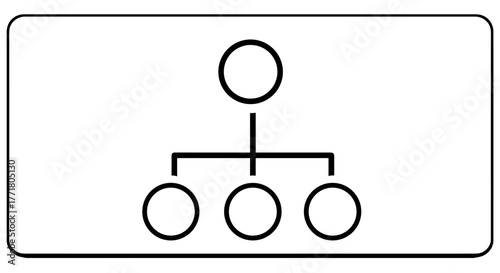 Simple linear organizational hierarchy diagram with connected nodes