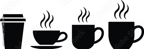Coffee cups vector illustration hot drink cafe symbol design icon