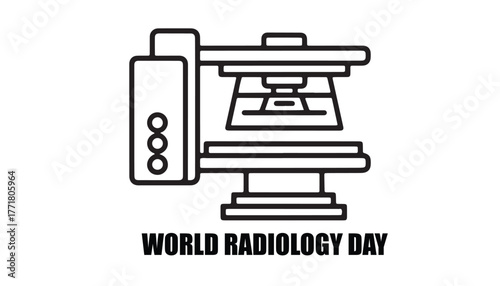 World radiology day icon of medical imaging machine