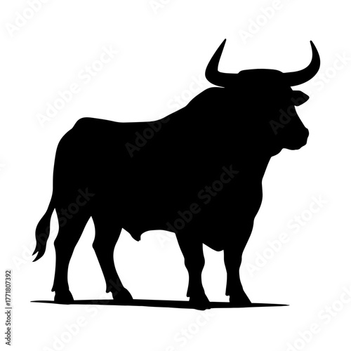 Black silhouette bull