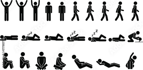 Travelers Walking Silhouettes Set Luggage Suitcase Backpack Briefcase Airport Tourism Business Trip Vector.