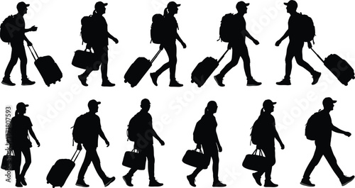 Fitness Exercise Silhouettes Set Strength Training Dumbbells Kettlebells Workout Bodyweight Vector Graphic Collection.