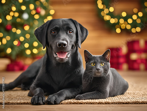 a dog and cat by the Christ...
