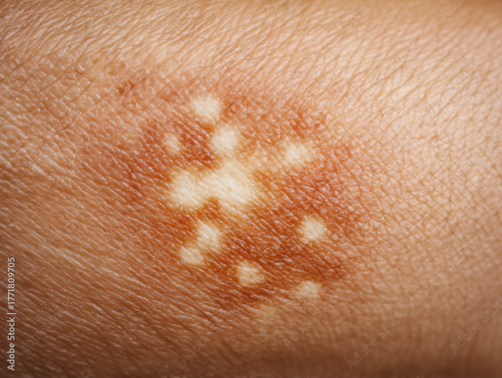 Fototapeta premium close-up of a lyme rash on skin
