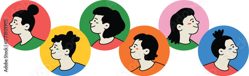 Diverse people avatar profile picture vector illustration set