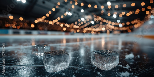 Defocused Christmas ice ska...