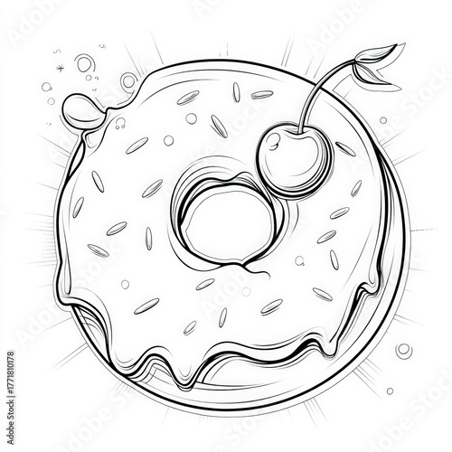 Colorful Donut with Sprinkl...