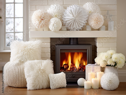 elegant white Christmas dec...