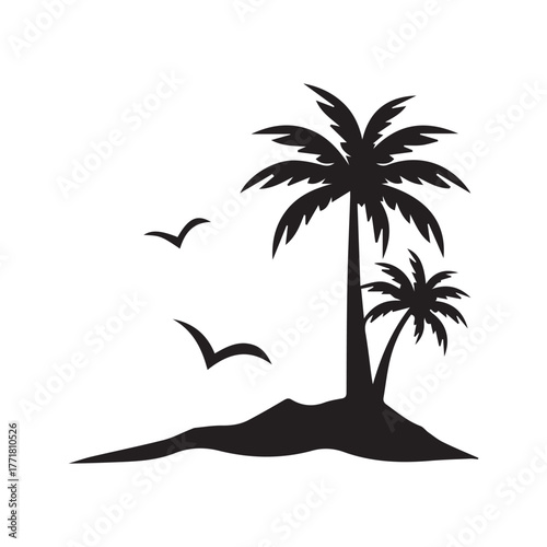  Palm tree summer vector Pro Vector