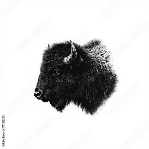 Buffalo Silhouette, Black A...