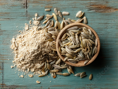 Close-up of psyllium husk s...