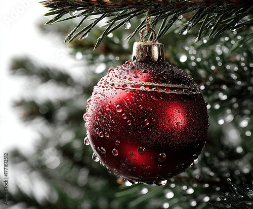 christmas branch isolated i...